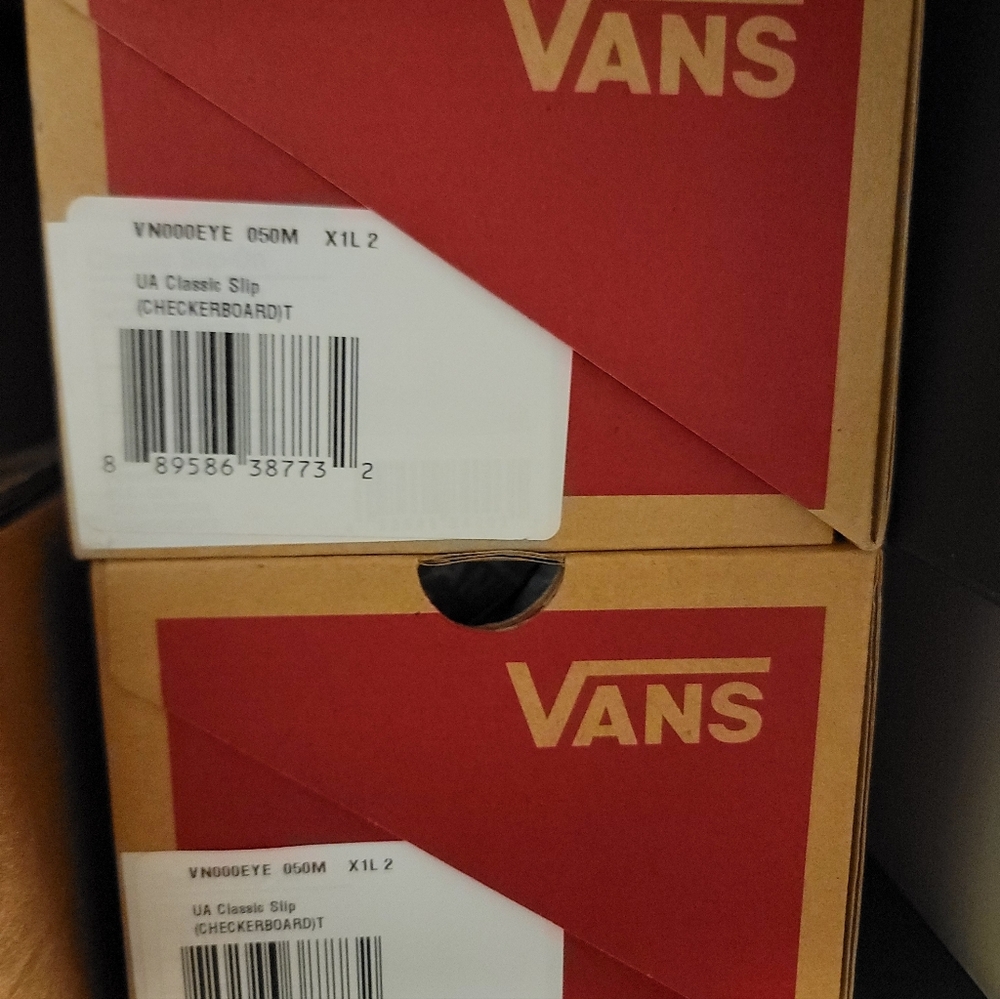 Vans Slip-On Skate shoe in a white color with a reflective checkerboard pattern. - Picture 5 of 5